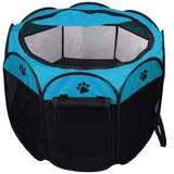 Coolty Faltbar Haustier Zelt, Tragbarer Welpenlaufstall Tierlaufstall für Hunde Katzen Kleintiere, 91 * 91 * 58cm (Blau)