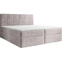 Luxusbetten24 Boxspringbett Aurelia Cord mit Stauraum Beige 180x200 ohne