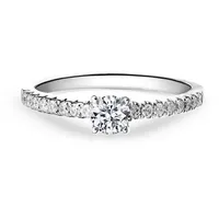 Adam & Eve Verlobungsring Brillantring 585/- Gold, Weißgold, Rotgold 0,25 / 0,32 ct. / 0,42 ct. (mit 17 Diamanten, AES05), inklusive Ringbox & Echtheitszertifikat - Gravur möglich silberfarben 56