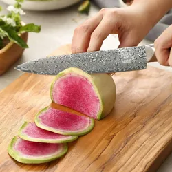 Zayiko Black Edition Tranchiermesser I 20cm Klinge I dunkler Damast I Pakkaholz