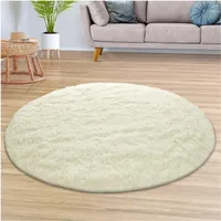 TT Home Teppich Wohnzimmer Hochflor Langflor Weich Soft Modernes Einfarbiges Design, (160 cm