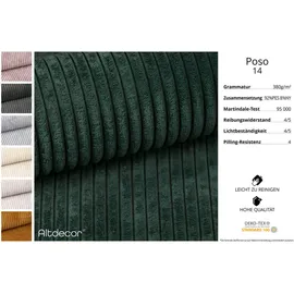 altdecor Ecksofa, Grün, Textil, 6-Sitzer, L-Form, Ottomane links, 289x176 cm, Wohnzimmer, Sofas - Couches, Wohnlandschaften, Ecksofas