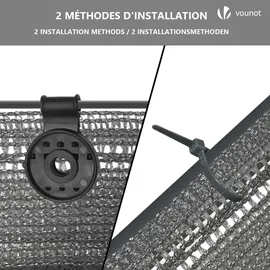 VOUNOT Zaunblende 1.8 x 10 m grau Polyethylen