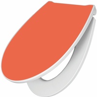 banjado Premium Toilettendeckel mit Absenkautomatik 44x37cm - Orange - WC Brille Soft Close - hygienischer Toilettendeckel/Klodeckel Duroplast mit ...