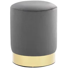 vidaXL Hocker Dunkelgrau und Golden Samt