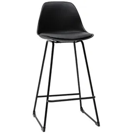 miliboo Schwarze Designer-Barhocker mit Metallbeinen 66 cm (2er-Set) FRANZ