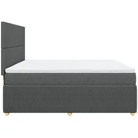 vidaXL Boxspringbett 180 x 200 cm Dunkelgrau