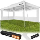 Tectake Faltpavillon 6 x 3 m inkl. 3 Seitenteile Weiß