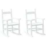 vidaXL Schaukelstuhl Weiß Kindersessel Schaukelstuhl Schaukelsessel Holzstuhl 2 Stück 36x46 weiß