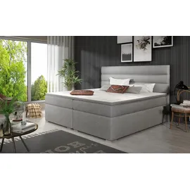 Fun Möbel Boxspringbett Schlafzimmerbett FESTO 180x200cm Stoff Sawana Grau - Grau
