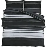 vidaXL Bettwäsche-Set Schwarz und Weiß 240 x 220 cm + 80 x 80 cm