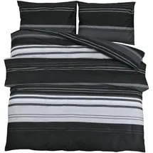 vidaXL Bettwäsche-Set Schwarz und Weiß 240 x 220 cm + 80 x 80 cm