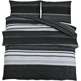 vidaXL Bettwäsche-Set Schwarz und Weiß 240 x 220 cm + 80 x 80 cm