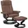MCombo Relaxsessel 9019 Mikrofaser 132,5 x 100 x 100 cm Braun mit Hocker