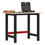 vidaXL Werkbank 100x60x81,5 cm Massivholz Eiche Rechteckig