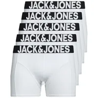 Jack & Jones Boxershorts Solid (5-St., 5er Pack) gute Passform durch elastische Baumwollqualität schwarz|weiß L