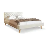 Fdm Polsterbett Creme, Holz, Birke, Rechteckig, 140x200 cm, Schlafzimmer, Betten, Polsterbetten