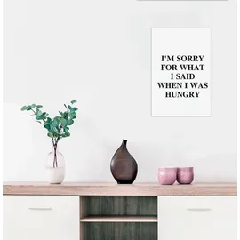 Queence Wanddekoobjekt QUEENCE "I ́m sorry for what I said ...", schwarz (schwarz, weiß), B:20cm H:30cm T:0,1cm, Stahl, Wanddekoobjekte, Stahlschild, Blechschild, Spruch, Witzig, Wanddeko, retro, 20x30cm