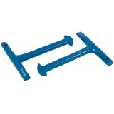 Silverline 868537 Schachtschlüssel zum Heben von Mannlochabdeckungen, 2er-Pckg. 125 mm, Blau