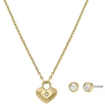 Fossil Gold-Ton Edelstahl Halskette, JF04881SET