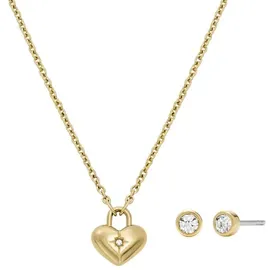 Fossil Gold-Ton Edelstahl Halskette, JF04881SET