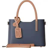 KMISSO 30637 Henkeltasche Leder Blu/Cuoio
