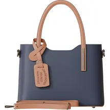 KMISSO 30637 Henkeltasche Leder Blu/Cuoio