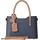 KMISSO 30637 Henkeltasche Leder Blu/Cuoio