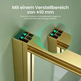 mai & mai Ravenna69K Eckdusche mit Schiebetür 80 x 80 cm Gold Sicherheitsglas
