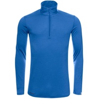 Kaipara - Merino Sportswear Langarmshirt Merino Zip-Neck Herren Slimfit 150 (1-tlg) aus reiner Merinowolle Made in Germany blau S