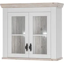 Home Affaire Hängeschrank HOME AFFAIRE "Florenz, Glashängeschrank in Pinie Weiß, Wandschrank", weiß (pinie weiß), B:92cm H:85cm T:34cm, Schränke, Hängeschrank, mit verschnörkeltem Metallgriff, im Landhausstil