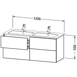 Duravit Waschtischunterschrank 4 Auszüge 129 x 55 x 48,1 cm Grau Matt
