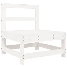 vidaXL Garten-Mittelsofa Holz Kiefer weiß
