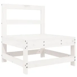 vidaXL Garten-Mittelsofa Holz Kiefer weiß