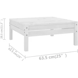 vidaXL 9-tlg. Garten-Lounge-Set Weiß Massivholz Kiefer