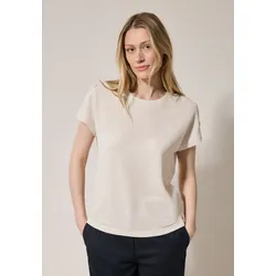 T-Shirt, in Struktur-Optik und mit Knopf-Details, Gr. L (42), light beige, , 61772502-L