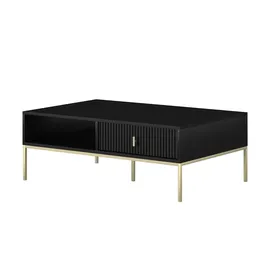 Möbel Kraft Beistelltisch Schwarz/Gold 68 x 39,9 cm