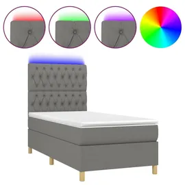 vidaXL Boxspringbett 100 x 200 cm Dunkelgrau