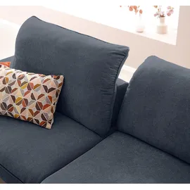 W.Schillig Eckcouch Leder 3-Sitzer Blau