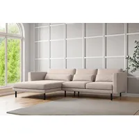 Fun Möbel Ecksofa Designersofa AGADA in Stoff Verita Beige