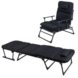INDA-EXCLUSIV Doppelliege 2 in 1 Gartenliege 59 x 59 x 22 cm Schwarz