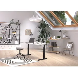 Germania DOWNEY höhenverstellbarer Schreibtisch kaschmir rechteckig, C-Fuß-Gestell schwarz 120,0 x 80,0 cm