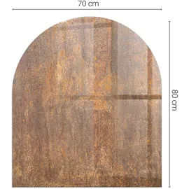 Tulup Glasplatte für Kamin Sicherheitsglas 80 x 70 x 0,4 cm Braun