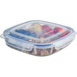 Lock & Lock LocknLock TO GO Snackbox mit Fächern 1,35L, Snackteller mit 4 Fächern für Obst und Gemüse, Auslaufsichere Lunch Box Spülmaschinen- & Mikrowellengeeignet, BPA-Freier Snackbehälter