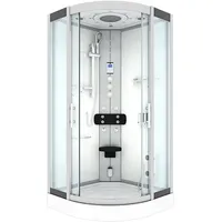 AcquaVapore D46-00T1 Komplettdusche mit Schiebetür 80 x 80 cm Weiß Sicherheitsglas D46-00T1