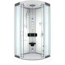 AcquaVapore D46-00T1 Komplettdusche mit Schiebetür 80 x 80 cm Weiß Sicherheitsglas D46-00T1