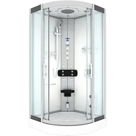 AcquaVapore D46-00T1 Komplettdusche mit Schiebetür 80 x 80 cm Weiß Sicherheitsglas D46-00T1