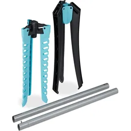 Relaxdays Wäscheständer klappbar silber/schwarz/türkis