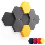 FENNEXT® Schallabsorber Akustikpaneele [9 Stk.] für spürbar reduzierte Geräusche I Modernes Akustikbild aus Hexagon Akustikplatten I Unbedenkliche Wand Paneele hergestellt in der EU I 3D Panels