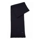 Boss Herren Albas Schal aus nachhaltigerer Schurwolle mit Raschel-Strick Dunkelblau Stck - Einheitsgröße